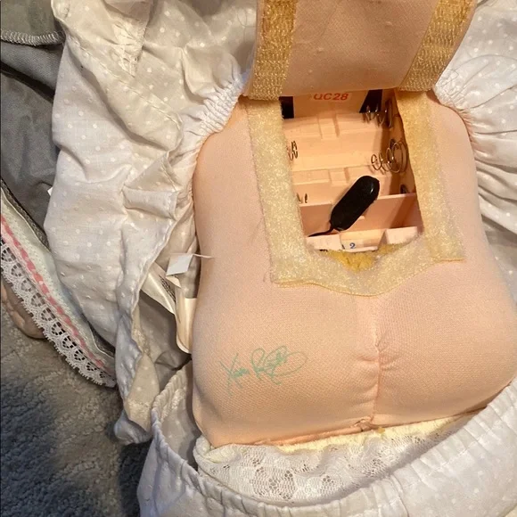 Cabbage Patch Kid Doll with Red Brown Hair and Gray Dress - Picture 6 of 10